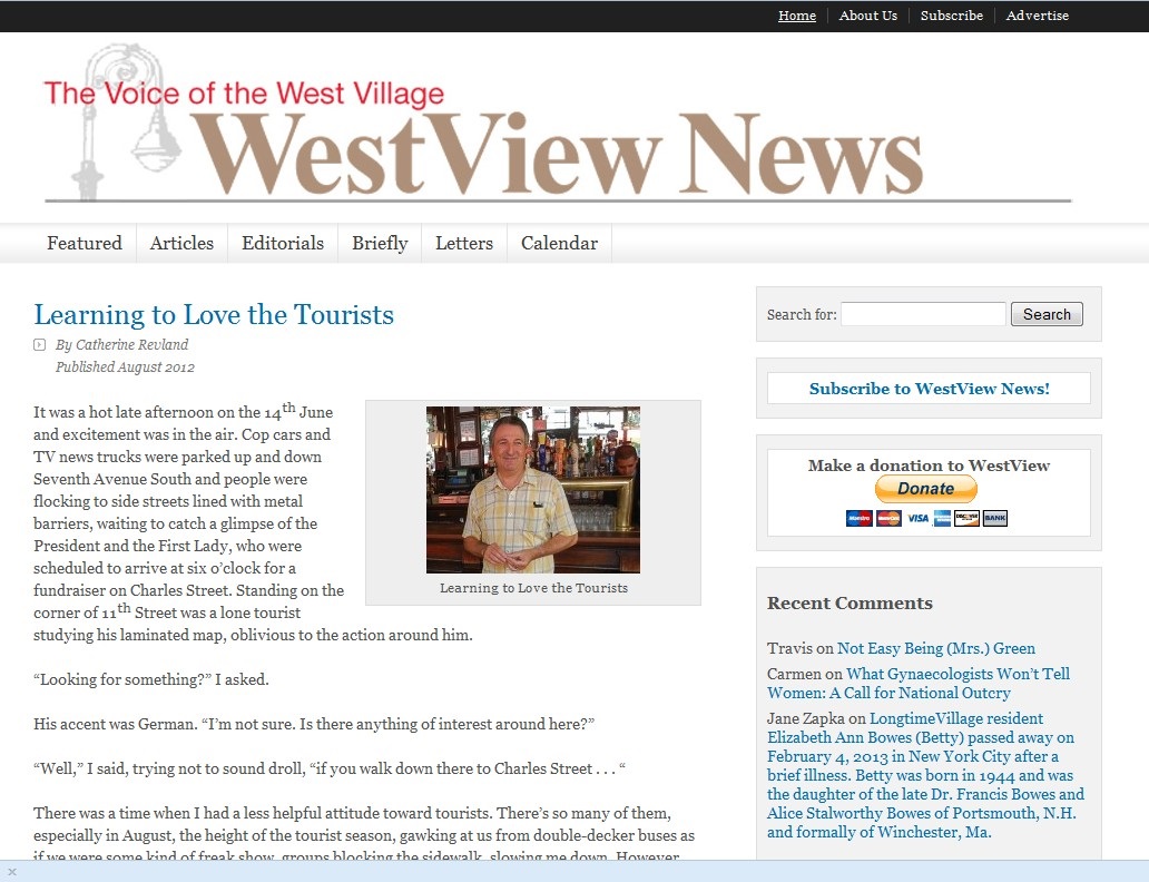 Thumbnail: Learning To Love The Tourists - WestView News.